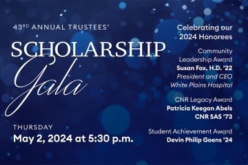 2024 Trustees' Scholarship Gala Invitation with blue designed background