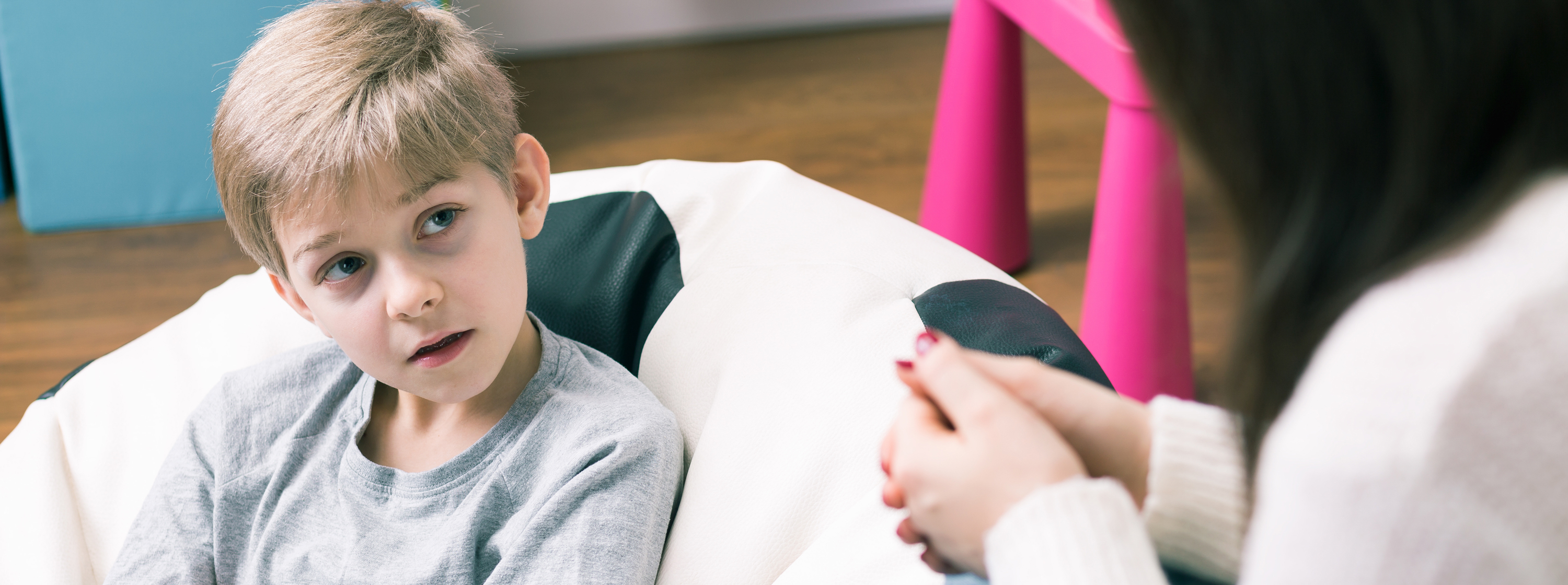 School psychologist with child