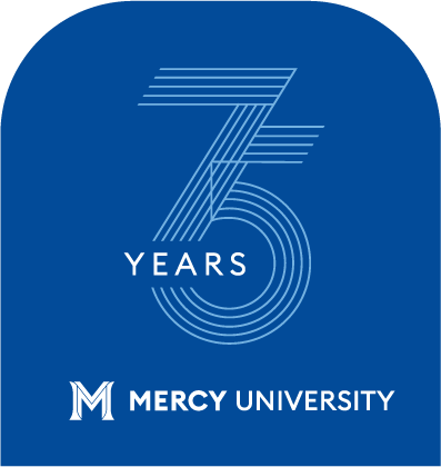 Mercy University 75 Years Logo