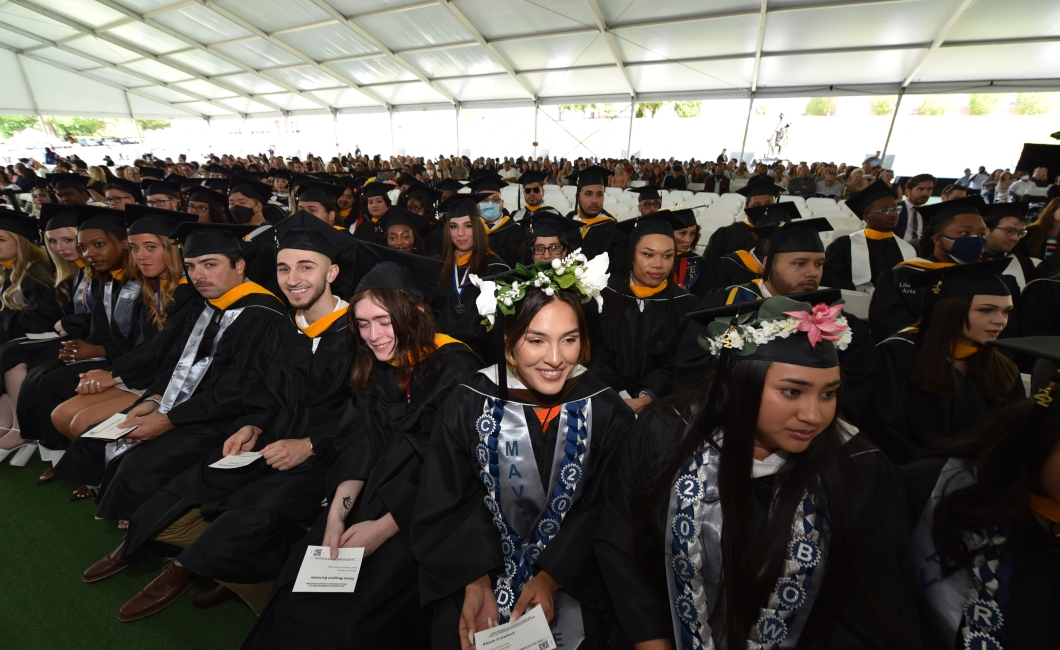 students at commencement
