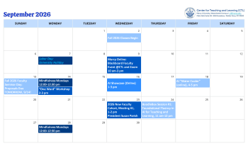 September 2026 CTL events calendar