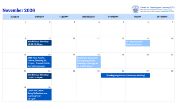 November 2026 CTL events calendar