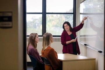 Students and a professor in a classroom