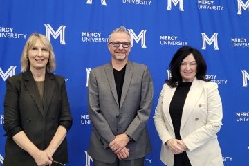 Mercy University faculty and staff with guest speaker C. Edward Watson, Ph.D., vice president for digital innovation at the American Association of Colleges and Universities