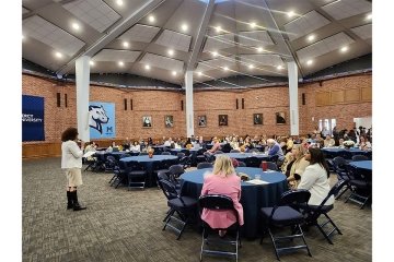 Provost Greenwood addresses faculty at Fall Faculty Seminar Day 2025
