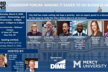 Flyer for 1010 WINS Leadership Forum: Making it Easier to do Business in NYC
