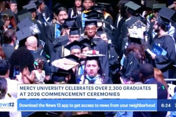 Mercy University 2026 graduates marching at Commencement