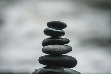 Photo of dark gray stacked rocks