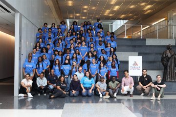 Thrive Scholars pose at Summer Academy at Mercy University in Manhattan