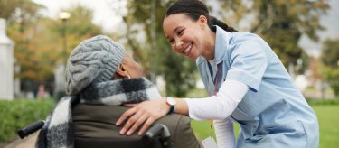 health care worker with patient