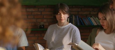 students reading