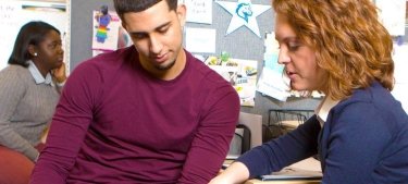 Student working with PACT counselor