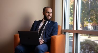 Student using computer