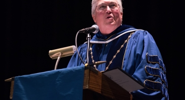 President Hall at Commencement