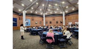 Provost Greenwood addresses faculty at Fall Faculty Seminar Day 2025