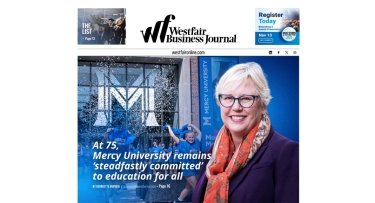 Westfair Business Journal October 6 issue cover featuring Mercy University President Susan Parish