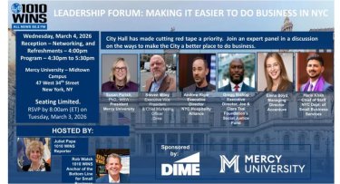 Flyer for 1010 WINS Leadership Forum: Making it Easier to do Business in NYC