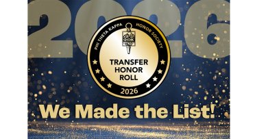 2026 Phi Theta Kappa Transfer Honor Roll badge-We Made the List!