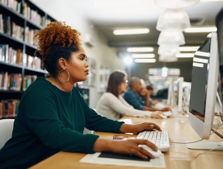  Adult learner on computer