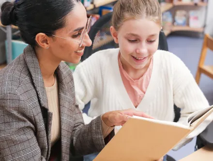 counselor with student