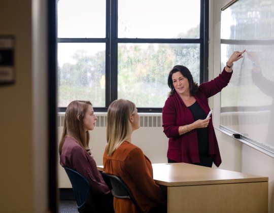 Students and a professor in a classroom
