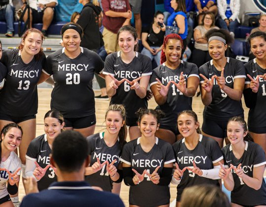 Mercy University Women's Volleyball team