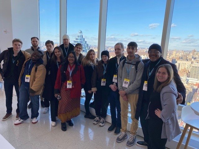 Students at Bloomberg office