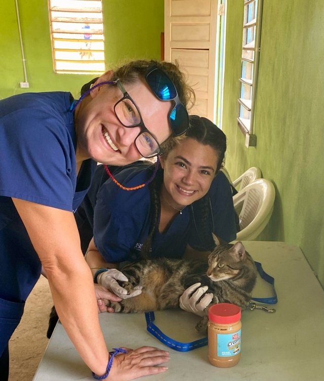 Mercy students and faculty providing veterinary care in Belize