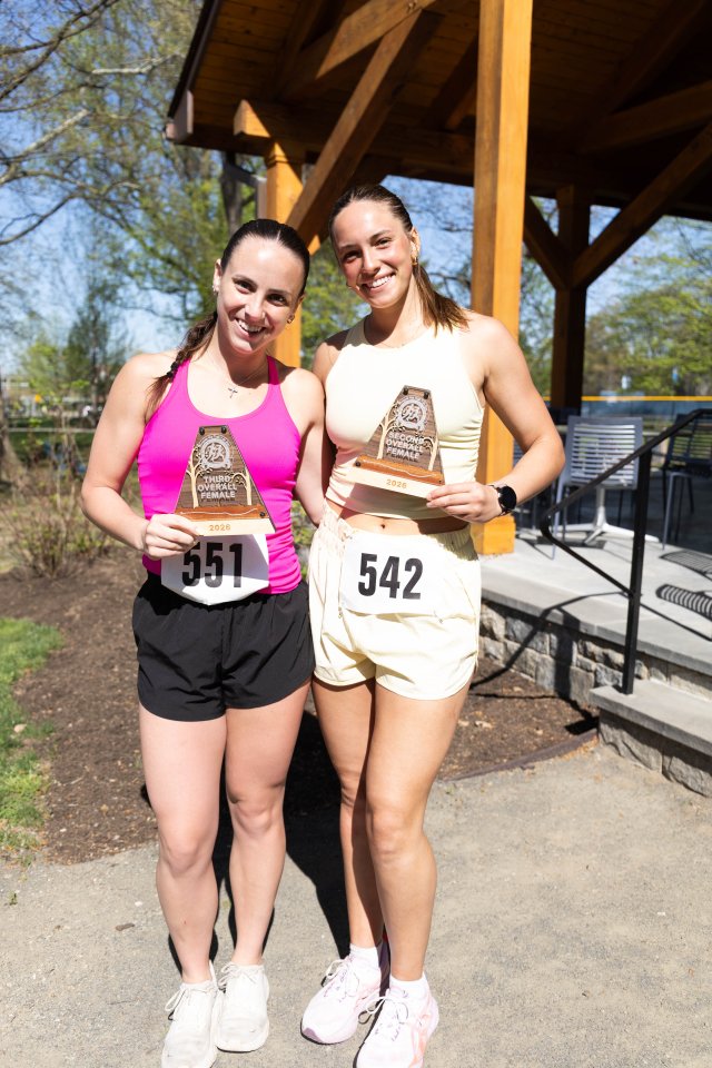 Mercy University students as top overall finishers during 7.5K race